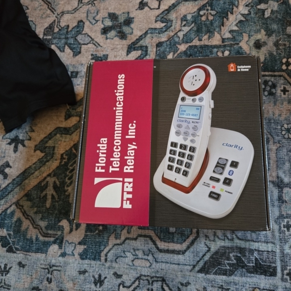 Clarity White and Red Cordless Phone